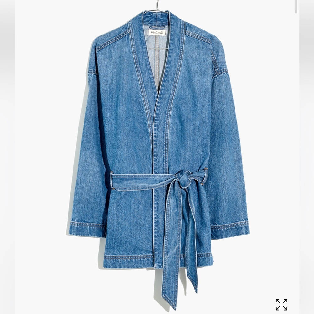 Madewell Blue Denim Tie Jacket